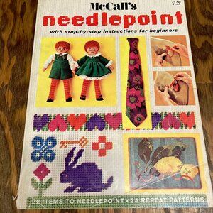 McCall's needlepoint step by step instructions vintage needlepoint pattern book